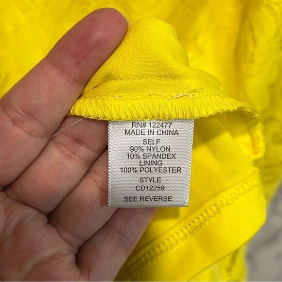 NEW NORDSTROM NSR Yellow Lace Dress Size XL Sleeveless - Picture 4 of 6